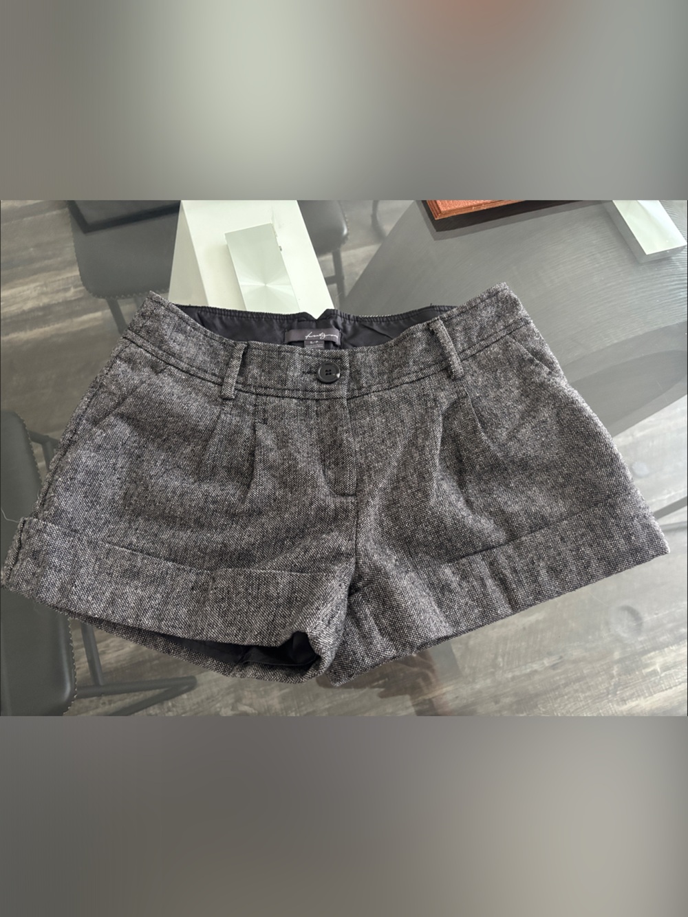 Forever 21 Gray Tweed Shorts - Rolled Hem Tailored Style